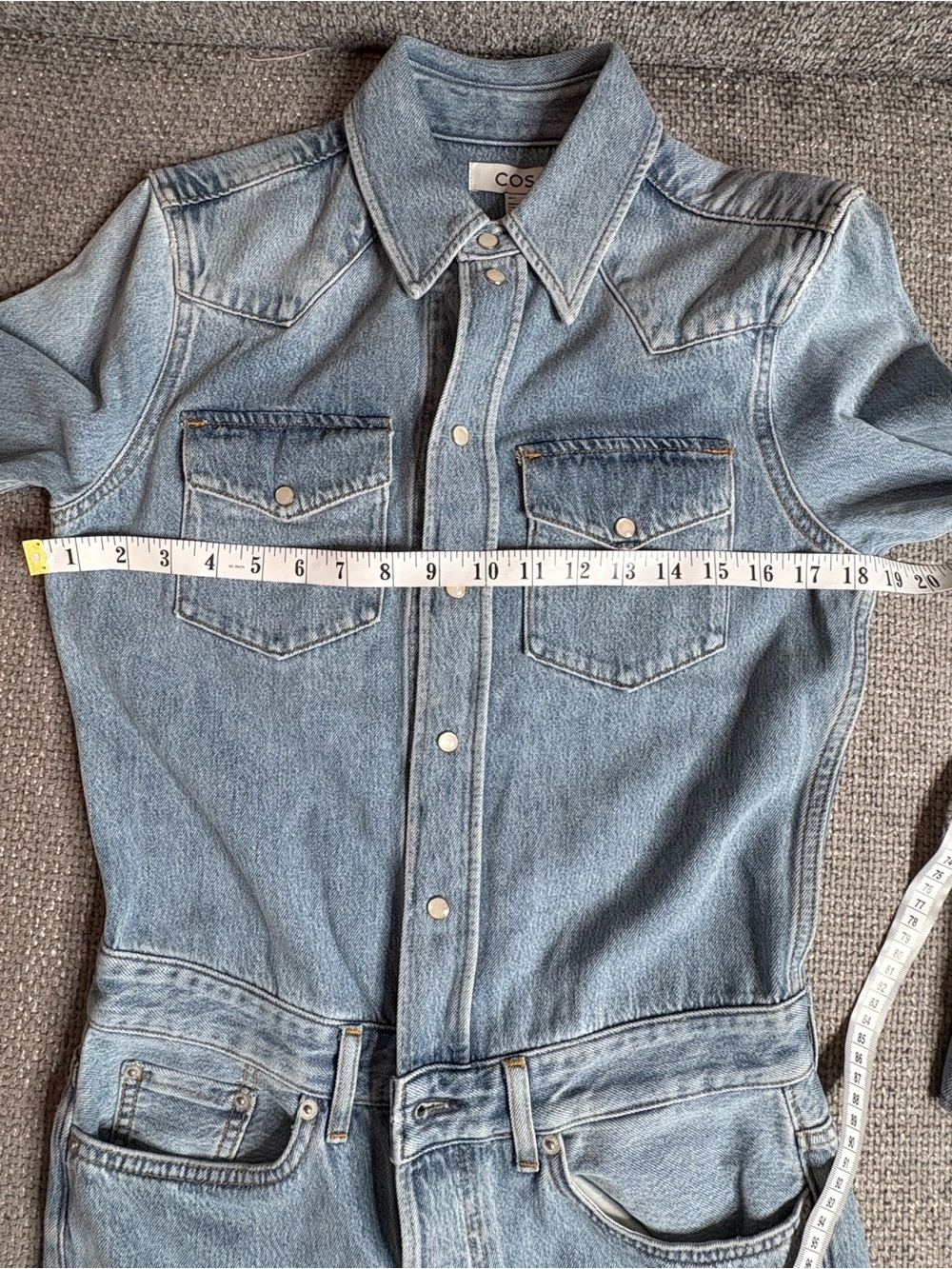 COS Denim Maxi Shirt Dress Organic Cotton Lyocell Relaxed Fit NWT - Picture 12 of 16